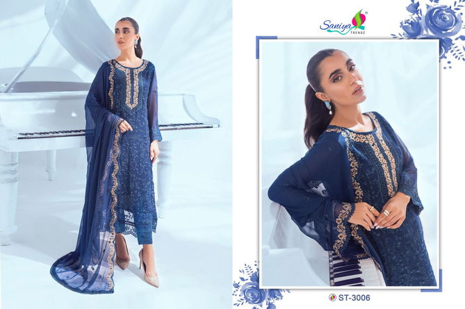 ST Azure 23 Saniya Trendz Party Wear Wholesale Pakistani Dress Material Catalog